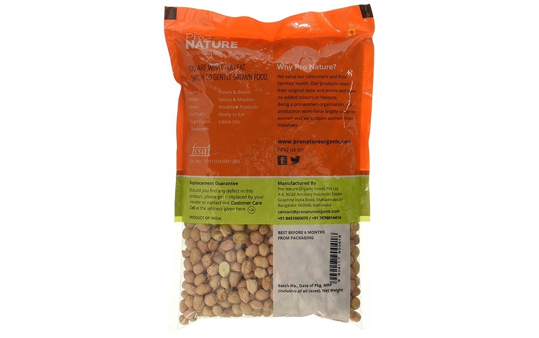 Pro Nature Organic Raw Peanuts    Pack  500 grams